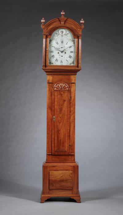 CHIPPENDALE BLOCK AND SHELL CARVED TALL CASE CLOCK