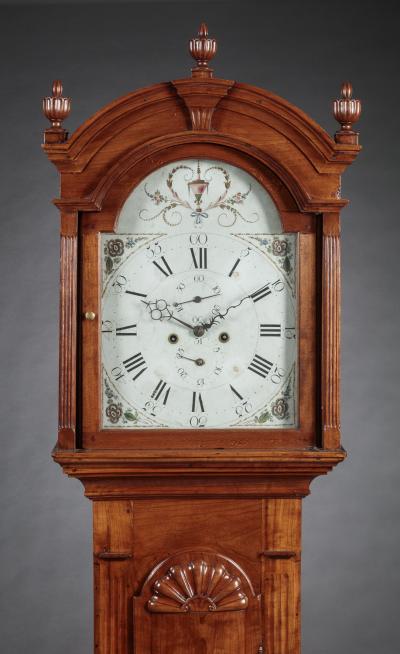 CHIPPENDALE BLOCK AND SHELL CARVED TALL CASE CLOCK