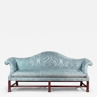 CHIPPENDALE CAMEL BACK SOFA WITH MARLBOROUGH LEGS