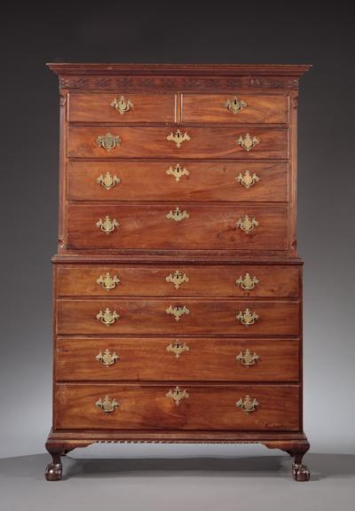 CHIPPENDALE CHEST ON CHEST