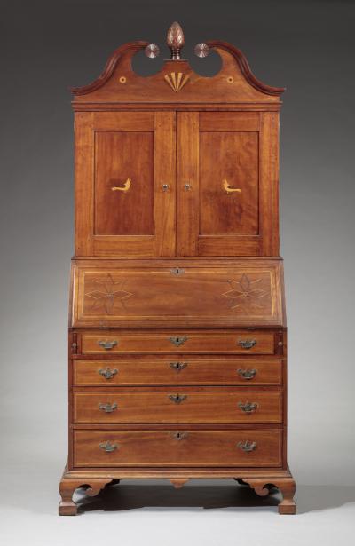 CHIPPENDALE DESK AND BOOKCASE