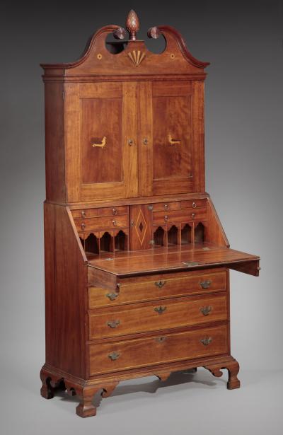 CHIPPENDALE DESK AND BOOKCASE