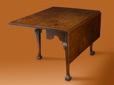 CHIPPENDALE DROP LEAF TABLE WITH CLAW AND BALL FEET AND SQUARE LEAVES