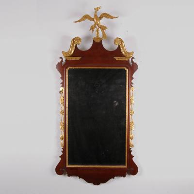 CHIPPENDALE MIRROR WITH CARVED PHOENIX
