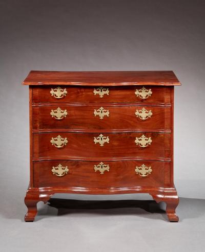 CHIPPENDALE SERPENTINE CHEST OF DRAWERS