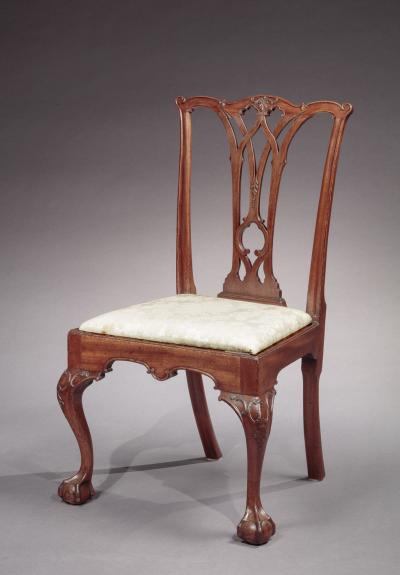 CHIPPENDALE SIDE CHAIR ATTRIBUTED TO THOMAS TUFFT