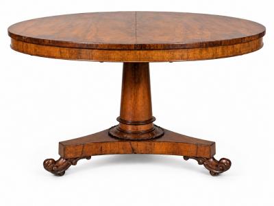 CIRCA 1820 REGENCY ROSEWOOD TILT TOP CENTER TABLE w TRIPOD BASE