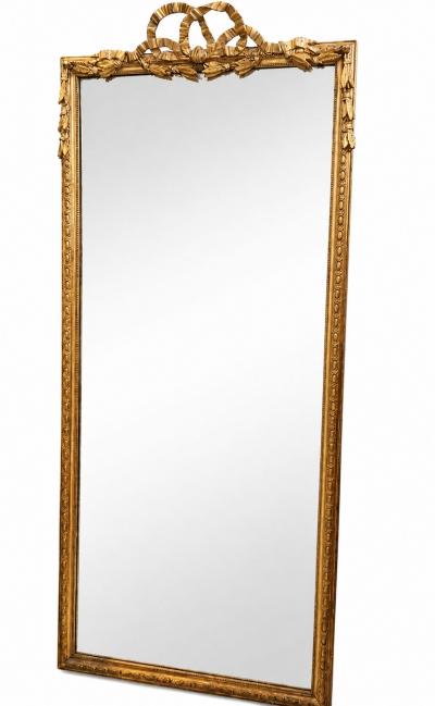 CIRCA 1870 LOUIS XVI STYLE GILT MIRROR