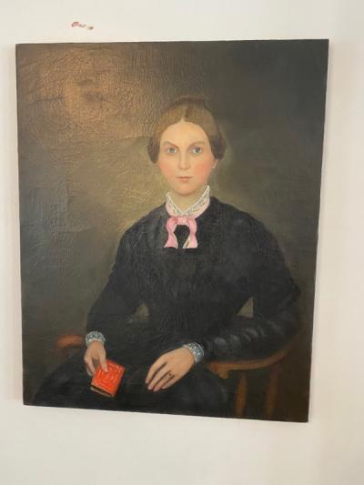 CIVIL WAR WOMAN WITH BIBLE PAINTING