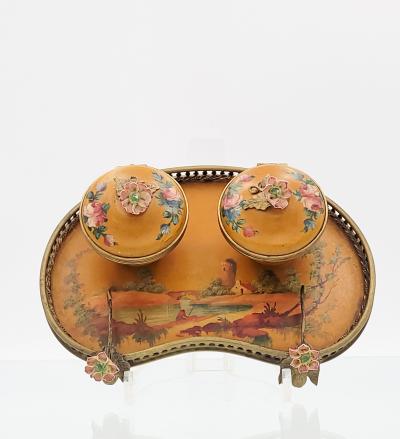 CIrca 18th Century Vernis Martin Ink Stand France