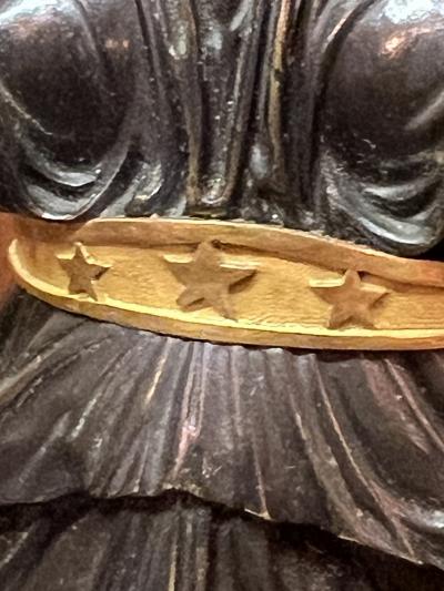 CLAUDE FRANCOIS RABIAT EXTRAORDINARY PAIR OF FIRE GILT AND DARK BRONZE GODDESS SIX LIGHT CANDELABRA