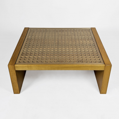 CLAUSTRA COFFEE ash and glass coffee table 1970 