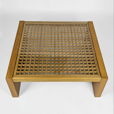 CLAUSTRA COFFEE ash and glass coffee table 1970 