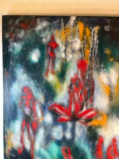 COLORFUL SIGNED ABSTRACT MODERN PAINTING