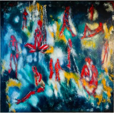 COLORFUL SIGNED ABSTRACT MODERN PAINTING