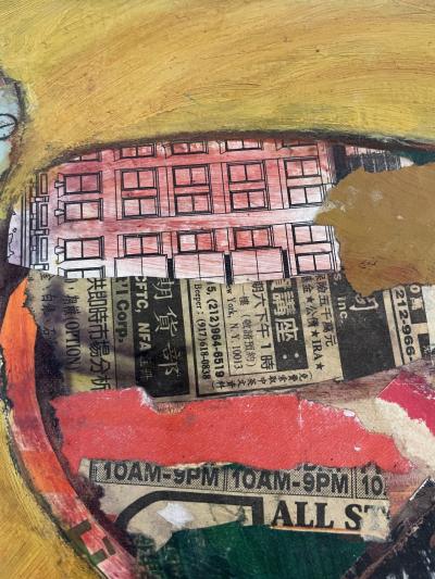 COOL RUNNING MAN MIXED MEDIA PAINTING