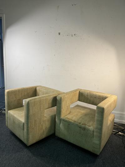 CORK PATTERNED MODERN SWIVEL CHAIRS