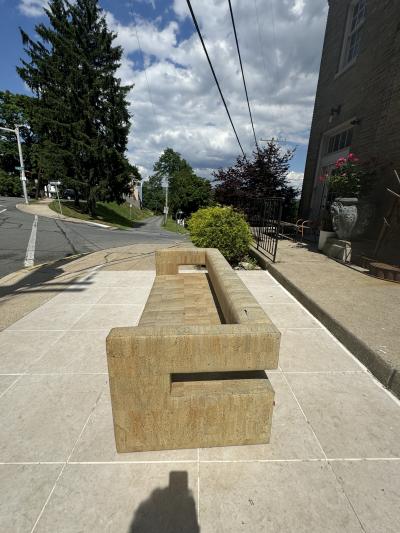 CORK PATTERNED UPHOLSTERY MODERN COUCH