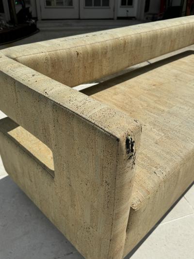 CORK PATTERNED UPHOLSTERY MODERN COUCH