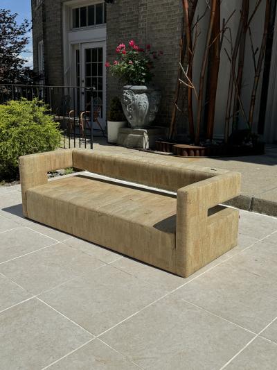 CORK PATTERNED UPHOLSTERY MODERN COUCH
