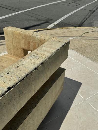 CORK PATTERNED UPHOLSTERY MODERN COUCH