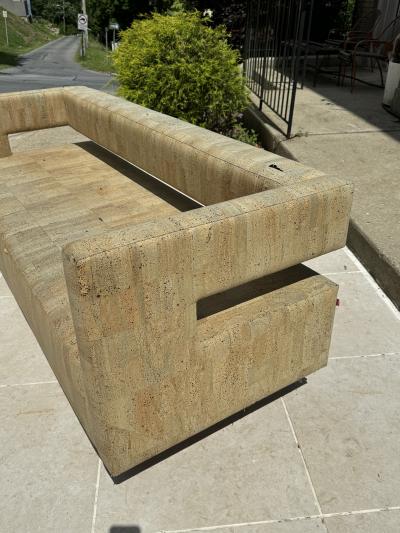 CORK PATTERNED UPHOLSTERY MODERN COUCH