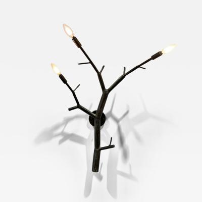 CP Lighting Christopher Poehlmann Antique Bronze finish carved aluminum newGROWTH branch sconce by CP Lighting