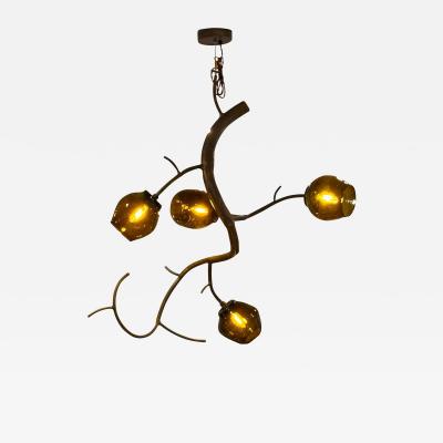 CP Lighting Christopher Poehlmann Christopher Poehlmann Modern Blossom Pendant Chandelier Silvered Glass 21st C