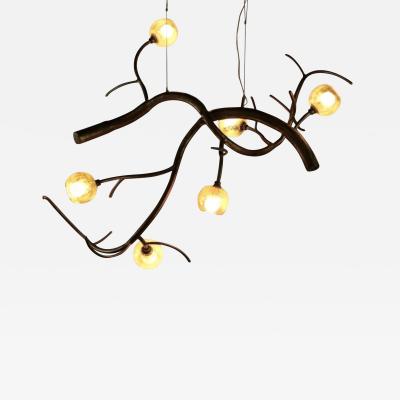 CP Lighting Christopher Poehlmann Christopher Poehlmann Modern Sculptural Branch Chandelier Mirrored Glass