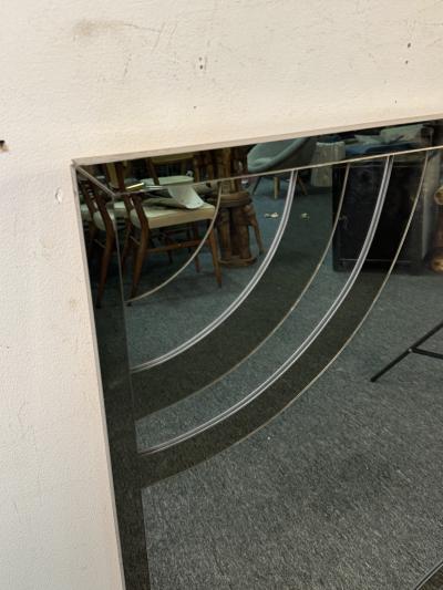 CURVED MODERN DESIGN TWO TONE GLASS FRAMED MIRROR BY PHILLIPE ST JACQUES