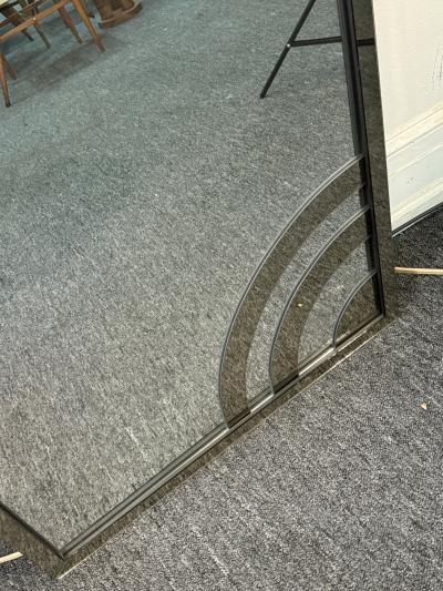CURVED MODERN DESIGN TWO TONE GLASS FRAMED MIRROR BY PHILLIPE ST JACQUES