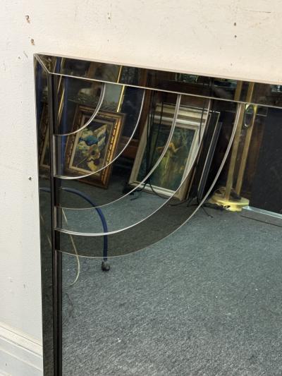 CURVED MODERN DESIGN TWO TONE GLASS FRAMED MIRROR BY PHILLIPE ST JACQUES