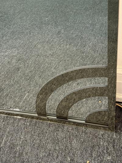 CURVED MODERN DESIGN TWO TONE GLASS FRAMED MIRROR BY PHILLIPE ST JACQUES