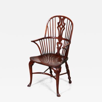 Cabriole Leg Yew Wood Windsor Armchair