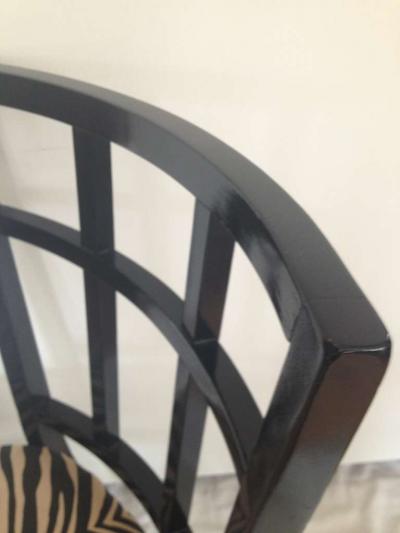 Cafe Carlyle Set of Six Black Lacquer Dining Chairs