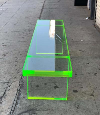 Cain Modern Custom Lime Green Lucite Bench by Cain Modern