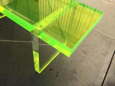 Cain Modern Lime Green Lucite Bench by Cain Modern Frame