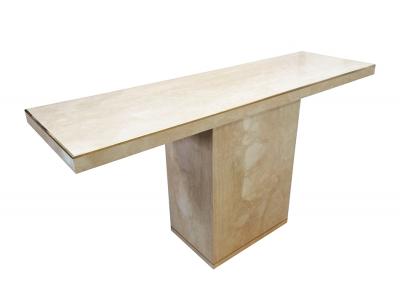 Cain Modern Travertine Brass Console Table by Cain Modern