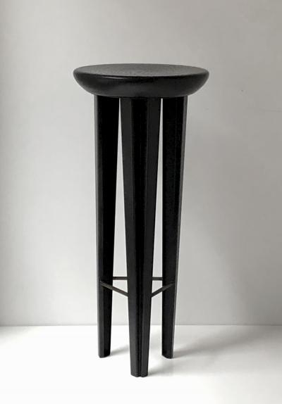 Cal Summers English Contemporary Ebonized Oak Barstool