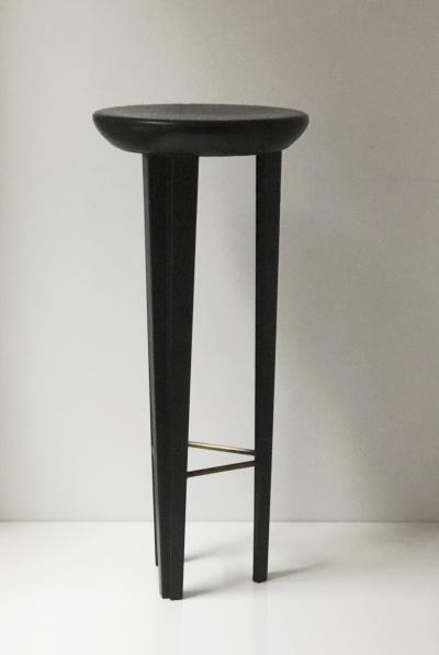 Cal Summers English Contemporary Ebonized Oak Barstool