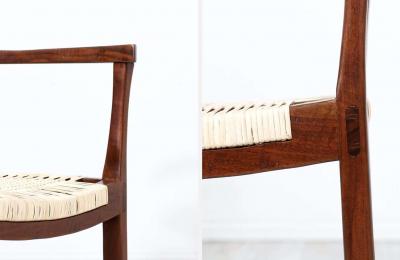 California Modern Walnut Cane Arm Chair by Gene L Hackleman