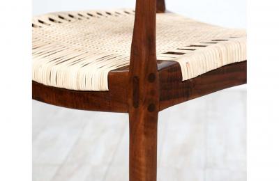 California Modern Walnut Cane Arm Chair by Gene L Hackleman
