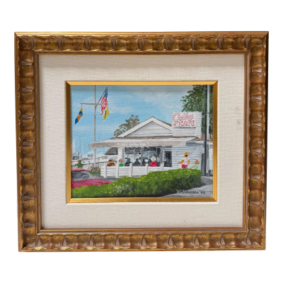 California Oil Painting of the Galley Cafe Newport Beach