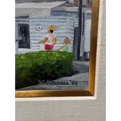 California Oil Painting of the Galley Cafe Newport Beach