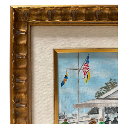 California Oil Painting of the Galley Cafe Newport Beach