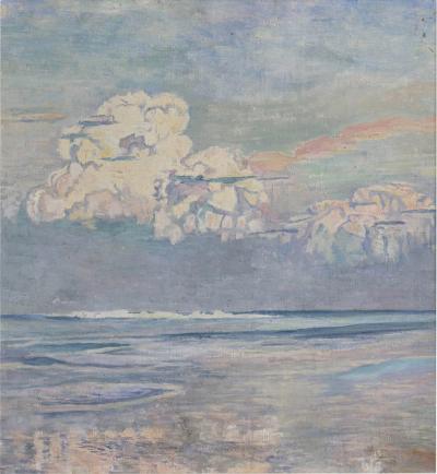 California Seascape Oil on Canvas by Martha Eleanor Nicholson Hurst