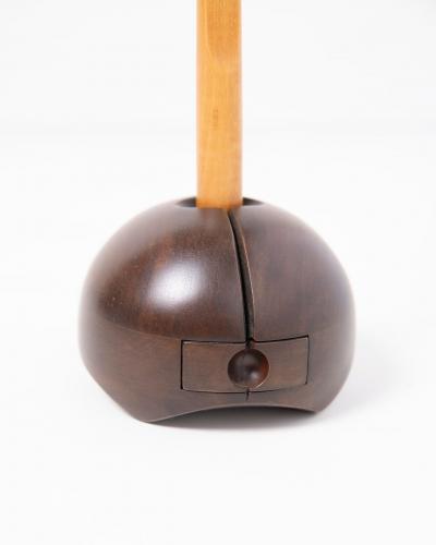 California Studio Craft Handheld Boudouir Mirror on Walnut Stand w Ring Drawer