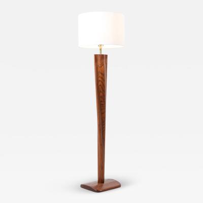 Californian Modern Sculpted Walnut Floor Lamp