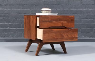 Californian Modern Sculpted Walnut Night Stand