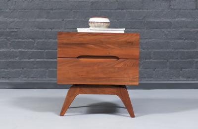 Californian Modern Sculpted Walnut Night Stand